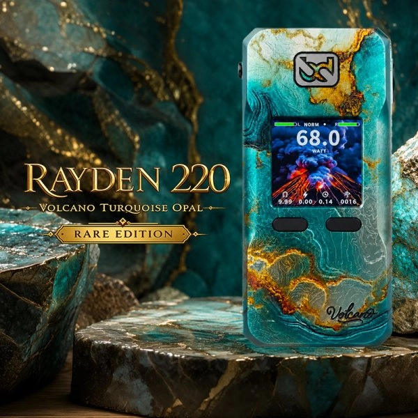 lavapecotiere_ecigarette_bd_vape_mod_rayden_volcano_turquoise_opal_rare_edition